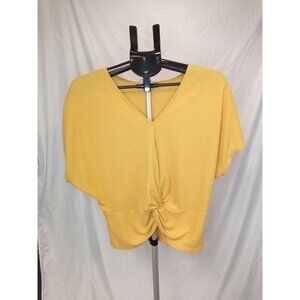 Harper Heritage Women's Gold Yellow V-Neck Blouse Size Medium